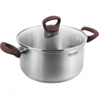 Кастрюля с крышкой RONDELL GINGER CHOCOLATE 24 см 4,8 л