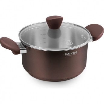 Кастрюля с крышкой RONDELL KORTADO 18 см, 2 л шоколад