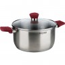 Кастрюля с крышкой RONDELL STRIKE 24 см 4,8 л красные ручки RDS-815