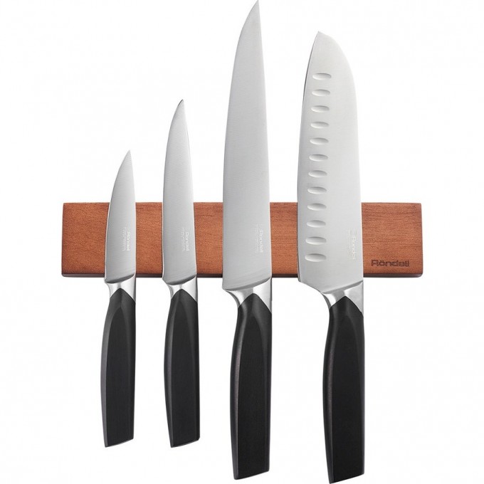 Набор из 4 ножей RONDELL TOLEDO на магнитном держателе RD-1245